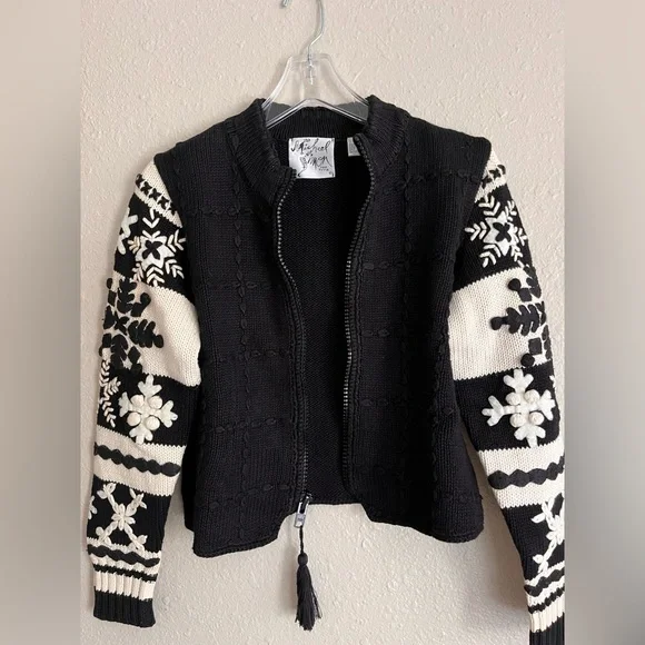 Vintage Michael Simon snowflake zip up sweater - Picture 8 of 8